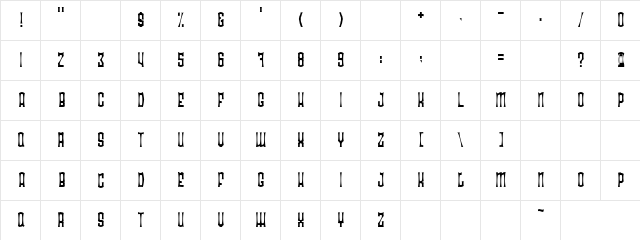 Quite Funny Regular  glyph index