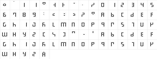 LED Digital 7 Regular  glyph index