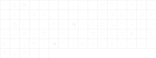 ZoobeSSK Regular  glyph index