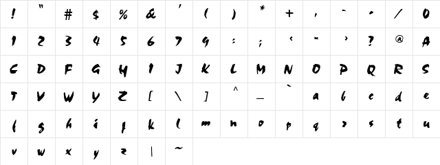 Zama Regular  glyph index