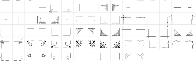 HotmetalBorders One  glyph index