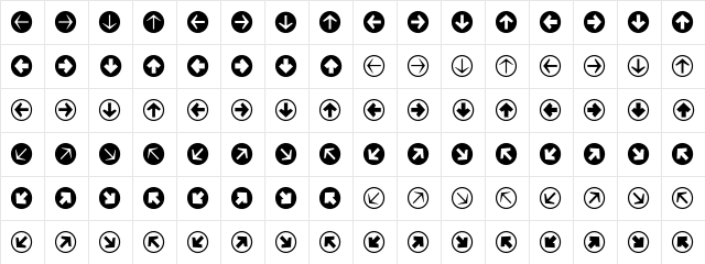 MiniPics DirectionalRA  glyph index
