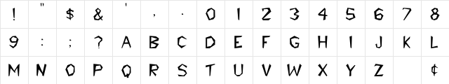 Tribal Display Caps SSi Regular  glyph index