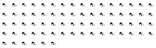 New Regular  glyph index