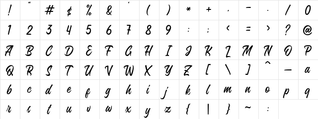 SintesaDEMO Regular  glyph index