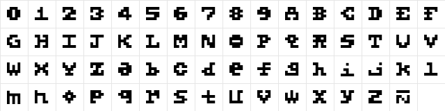 5X5 Basic  glyph index