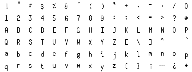Belshaw Donut Robot Regular  glyph index