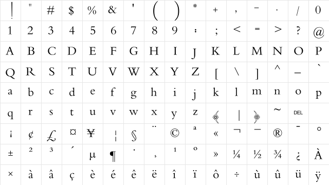 Motken AL-Rafidain Art Regular  glyph index
