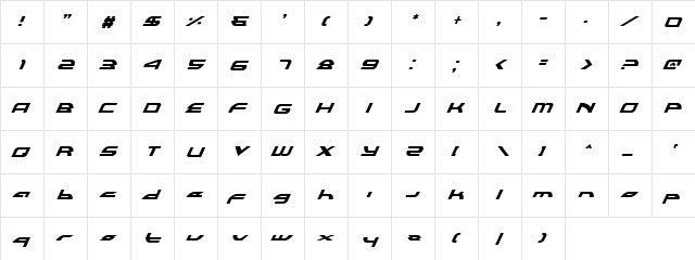 Alexis Lower Case Italic Lower Case Italic  glyph index