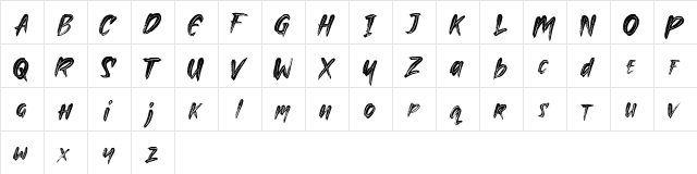Lockdown demo Regular  glyph index