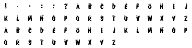 Chadbourne Regular Extended Regular Extended  glyph index
