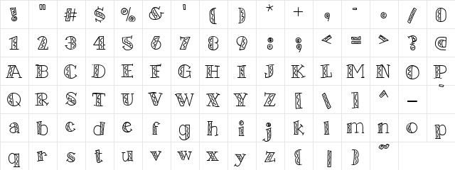 Scrap Swoop Regular  glyph index