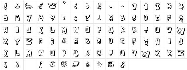 Bad Weekend Regular  glyph index