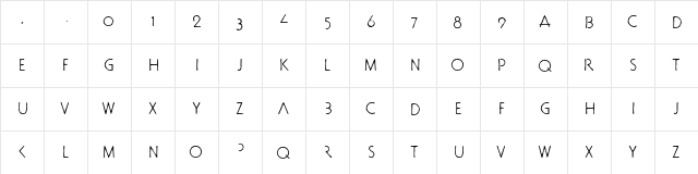 doctorBob Regular  glyph index