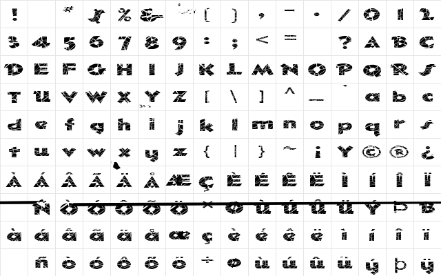FZ JAZZY 32 CRACKED EX Normal  glyph index