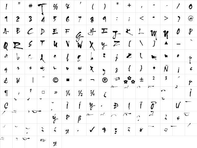 VNI-Trung Kien Normal  glyph index