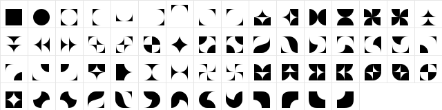 Circles LT Regular  glyph index