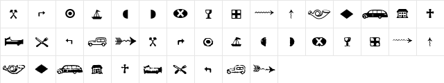 Pullman Medium  glyph index