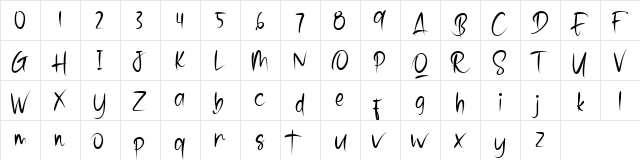 Stranger Regular  glyph index