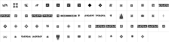 MuseeBorders Regular  glyph index