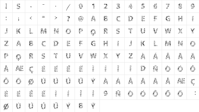 VTKS FLOWERS IN OUR SOUL Regular  glyph index