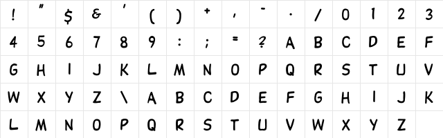 DupuyHeavy Regular  glyph index