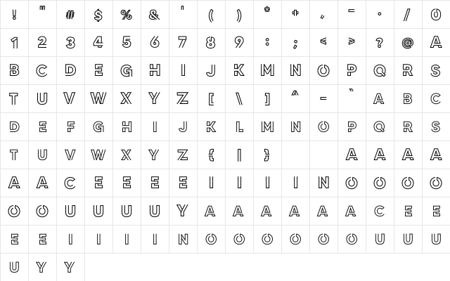 NEON LED Light Regular  glyph index