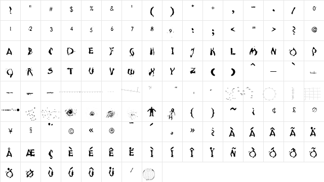 Moonscape Medium  glyph index