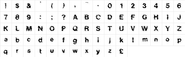 SoCal Regular  glyph index