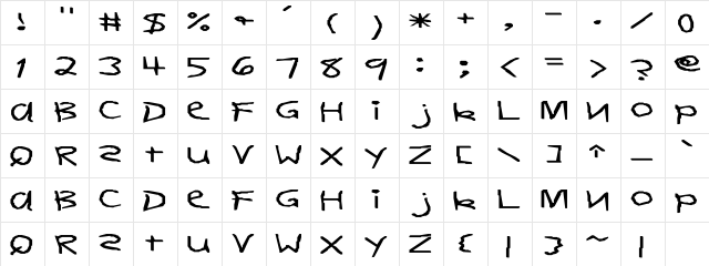 DearTeacher-Normal Ex Regular  glyph index