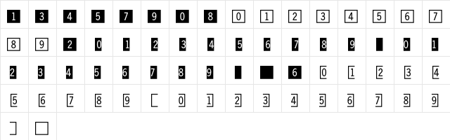 DoubleDigits Square  glyph index