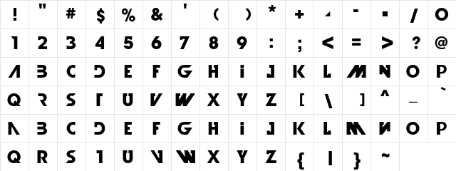 Illegal Curves Bold  glyph index