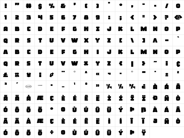 Frost Giant Expanded Expanded  glyph index