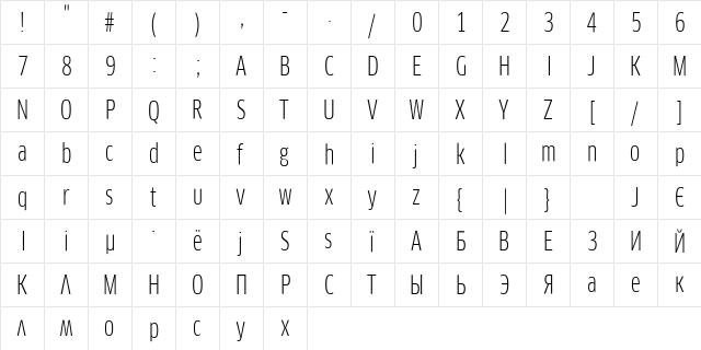 ClanPro-CondBook ClanPro-CondBook  glyph index
