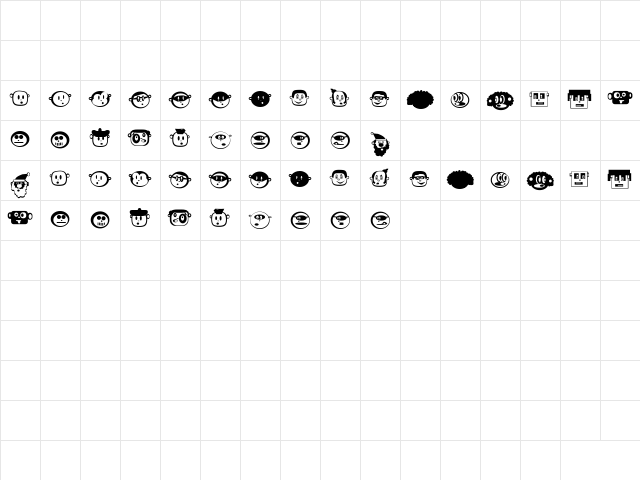 Jinchi 1  glyph index