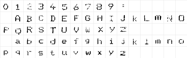 Tuti Fruti Regular  glyph index