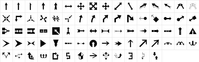 89 Regular  glyph index