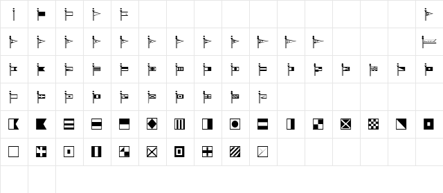 SignalFlags Regular  glyph index