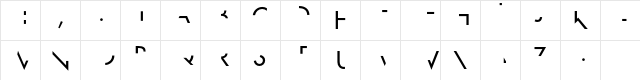 DearJohn Regular  glyph index