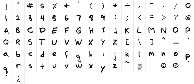 Lucas2 Regular  glyph index