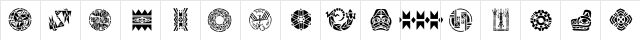 GE Native American Art Regular  glyph index