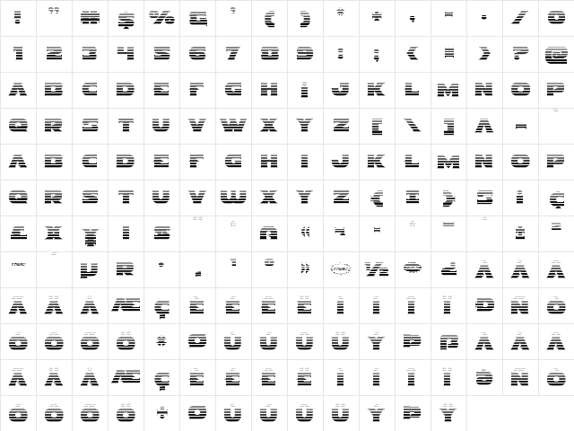 Indigo Demon Gradient Regular  glyph index