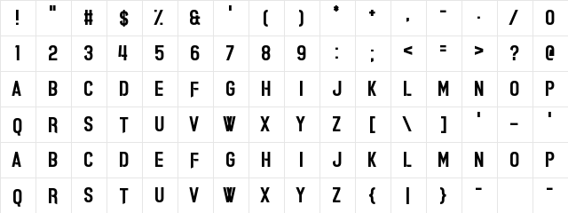 Whisper Quiet Regular  glyph index