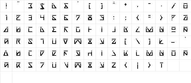 Nick Turbo Laser Laser  glyph index