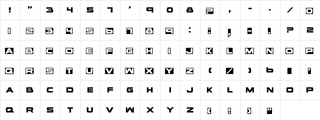voxBOX Regular  glyph index
