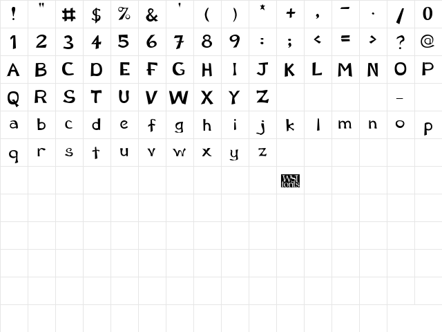 Perdoo Regular  glyph index