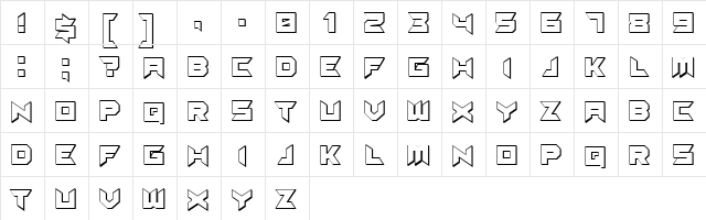 Suggested 3D Regular  glyph index