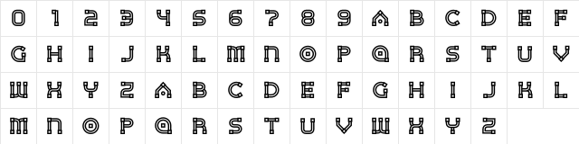 Caos Regular  glyph index