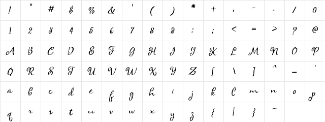 CK Rough Script Regular  glyph index
