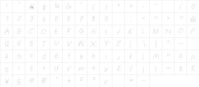 Proton HlExtIt  glyph index